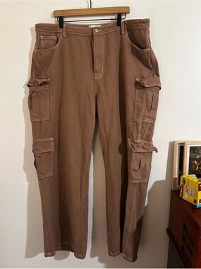 women's plus size 20 light brown cargo pants